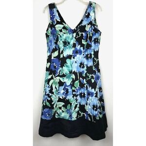 Chaps Dress Womens 14 Sleeveless Floral‎ Summer Feminine Bloomcore Wedding